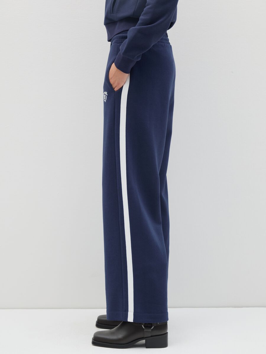 Multicolour Cotton Blend Wide Leg Trousers_2