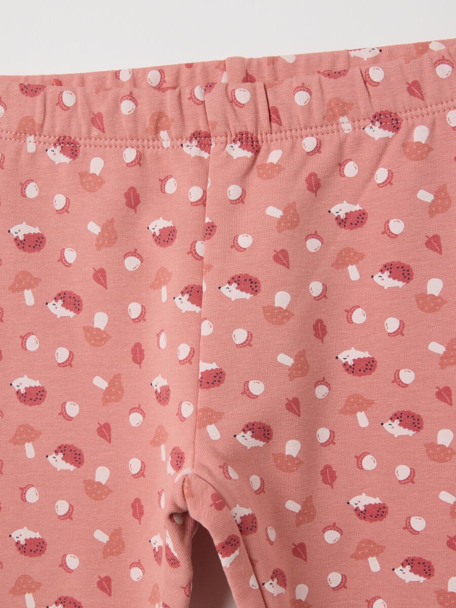 Girls' regular fit pink cotton leggings_2
