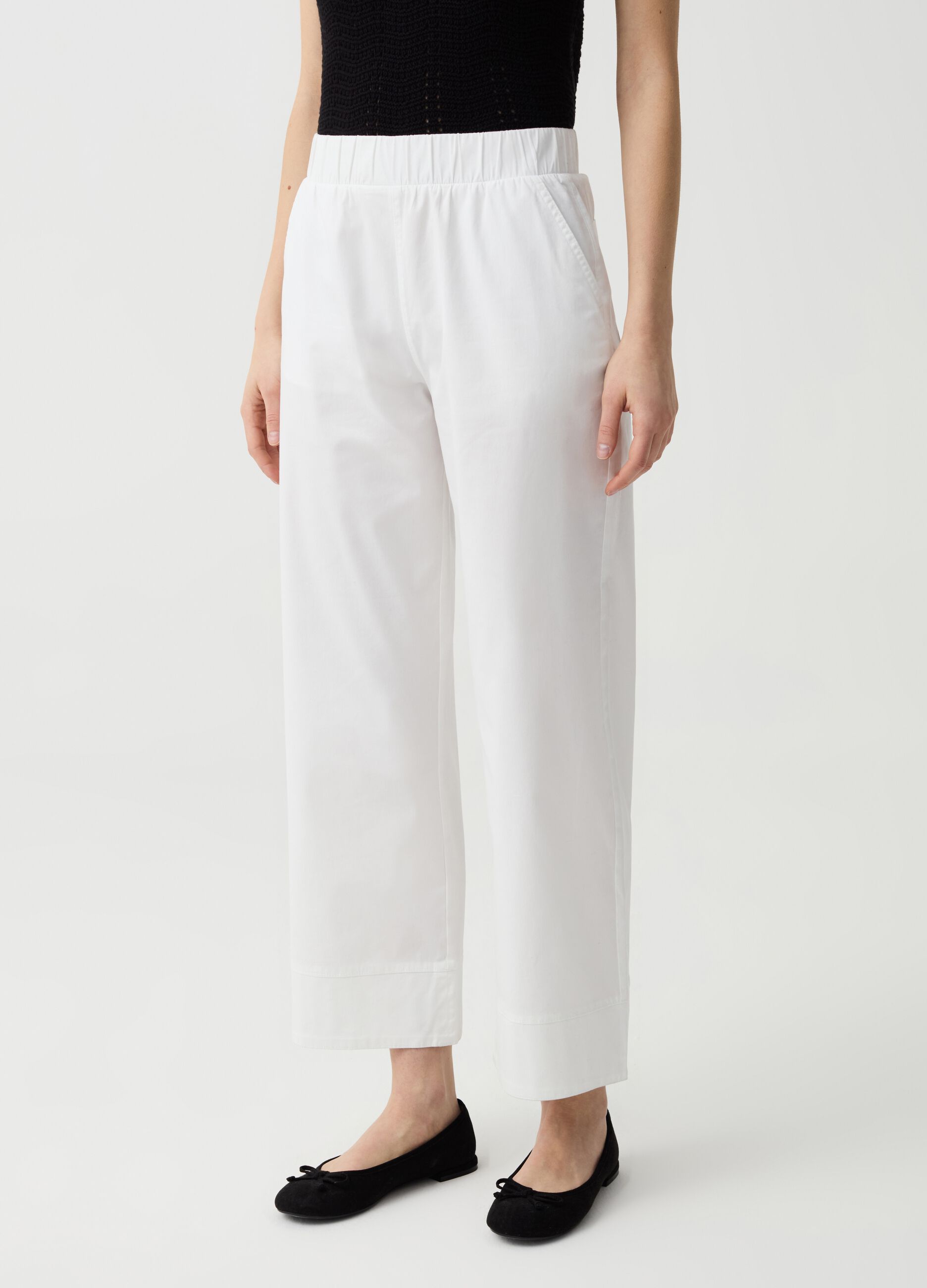 Wide-leg cropped trousers