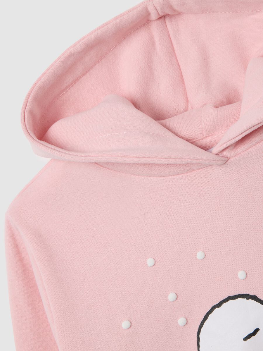 Felpa rosa da bambina in misto cotone regular fit con stampa_2