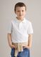 Polo in cotone elasticizzato bianca da bambino regular fit_1