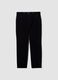Blue ribbed slim-fit stretch cotton trousers_0
