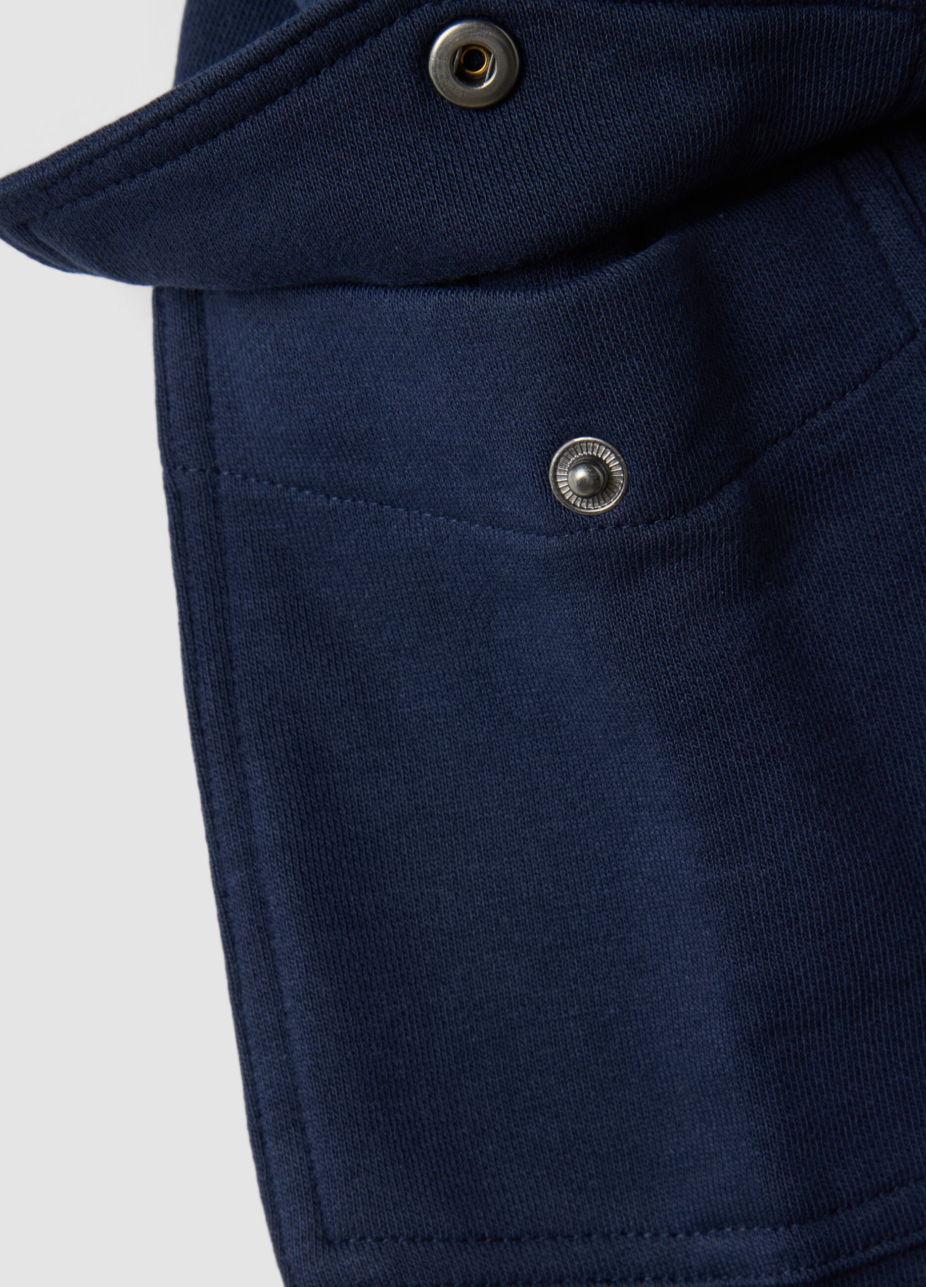 Pantaloni jogger blu in misto cotone con tasche cargo per bambino