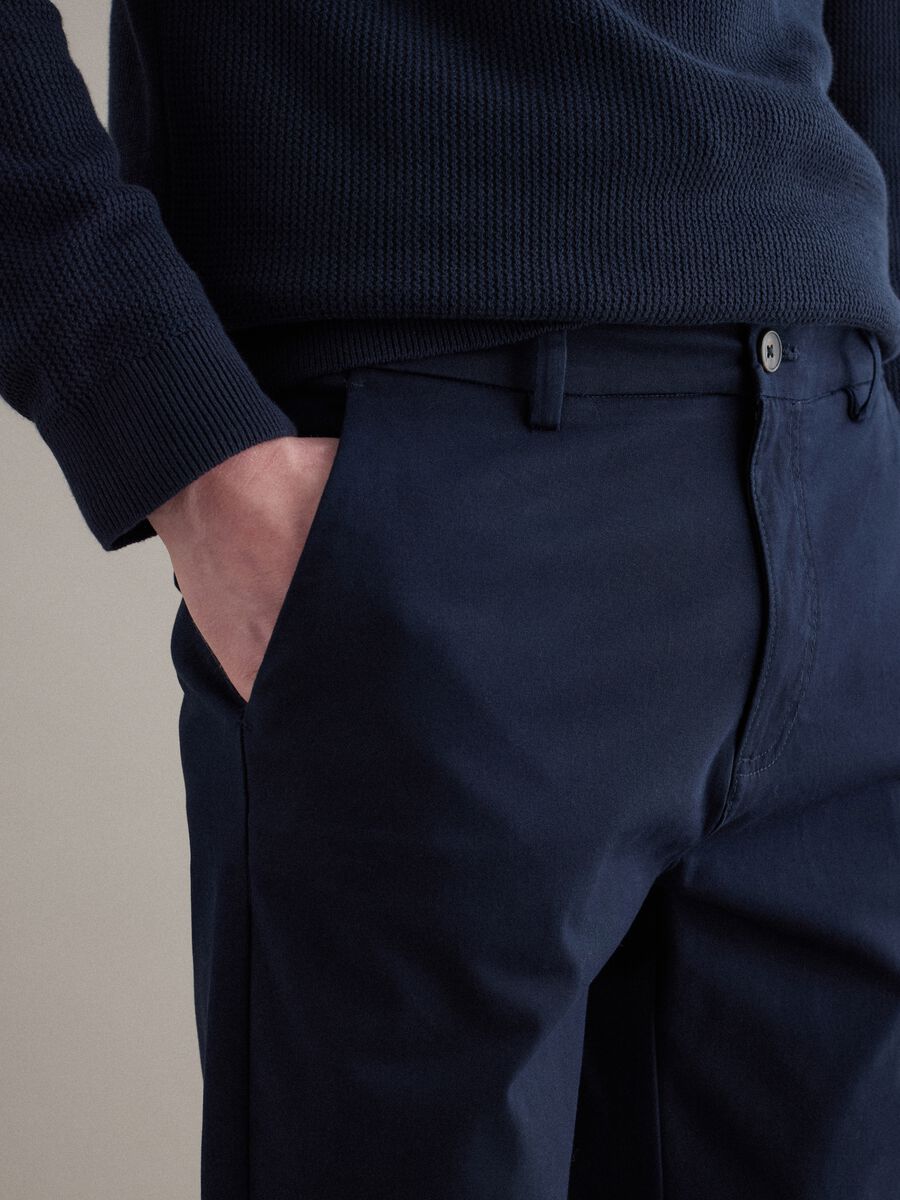 Slim fit blue stretch cotton chinos_3
