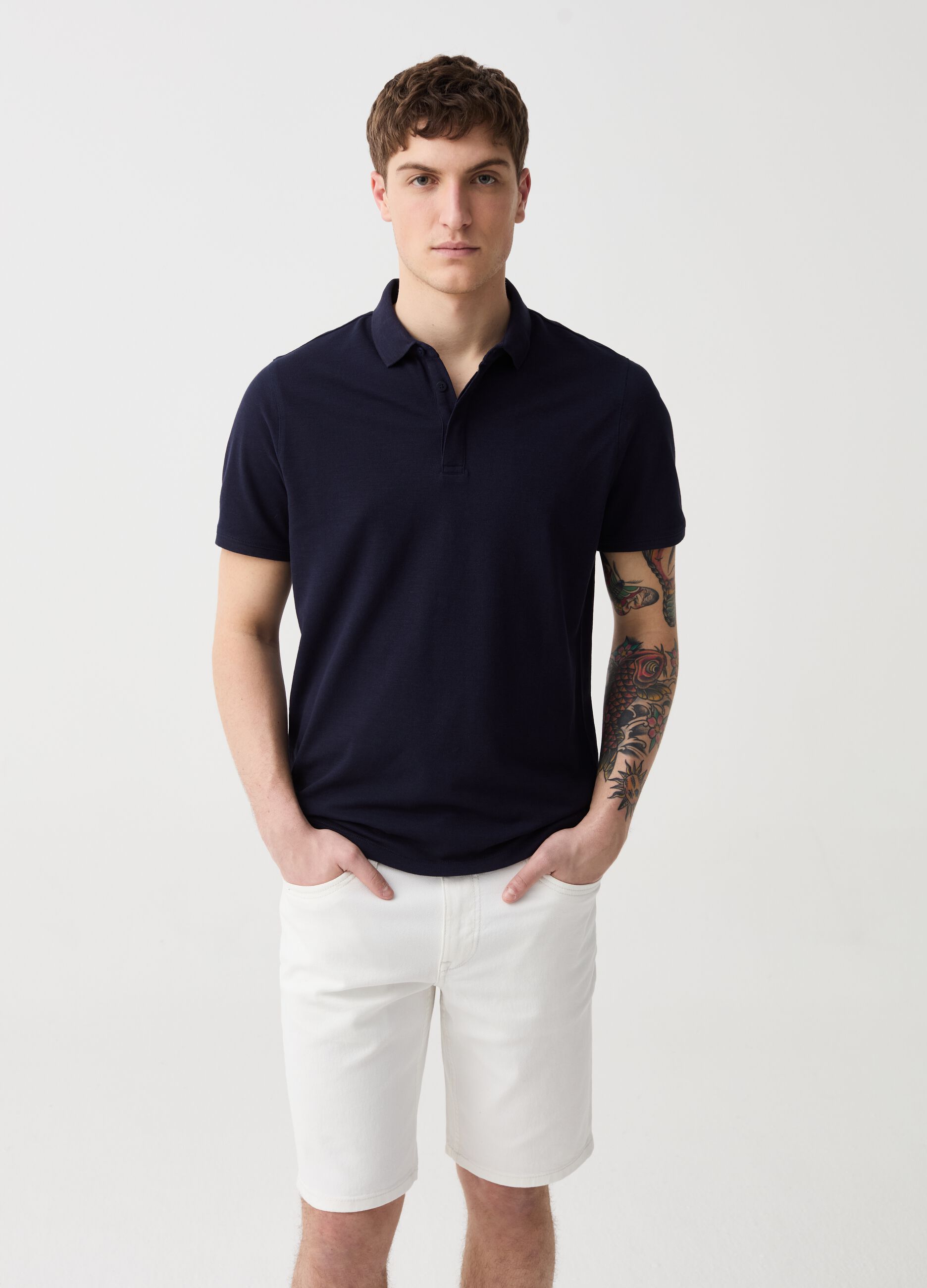 Bermuda regular fit in denim tinta unita