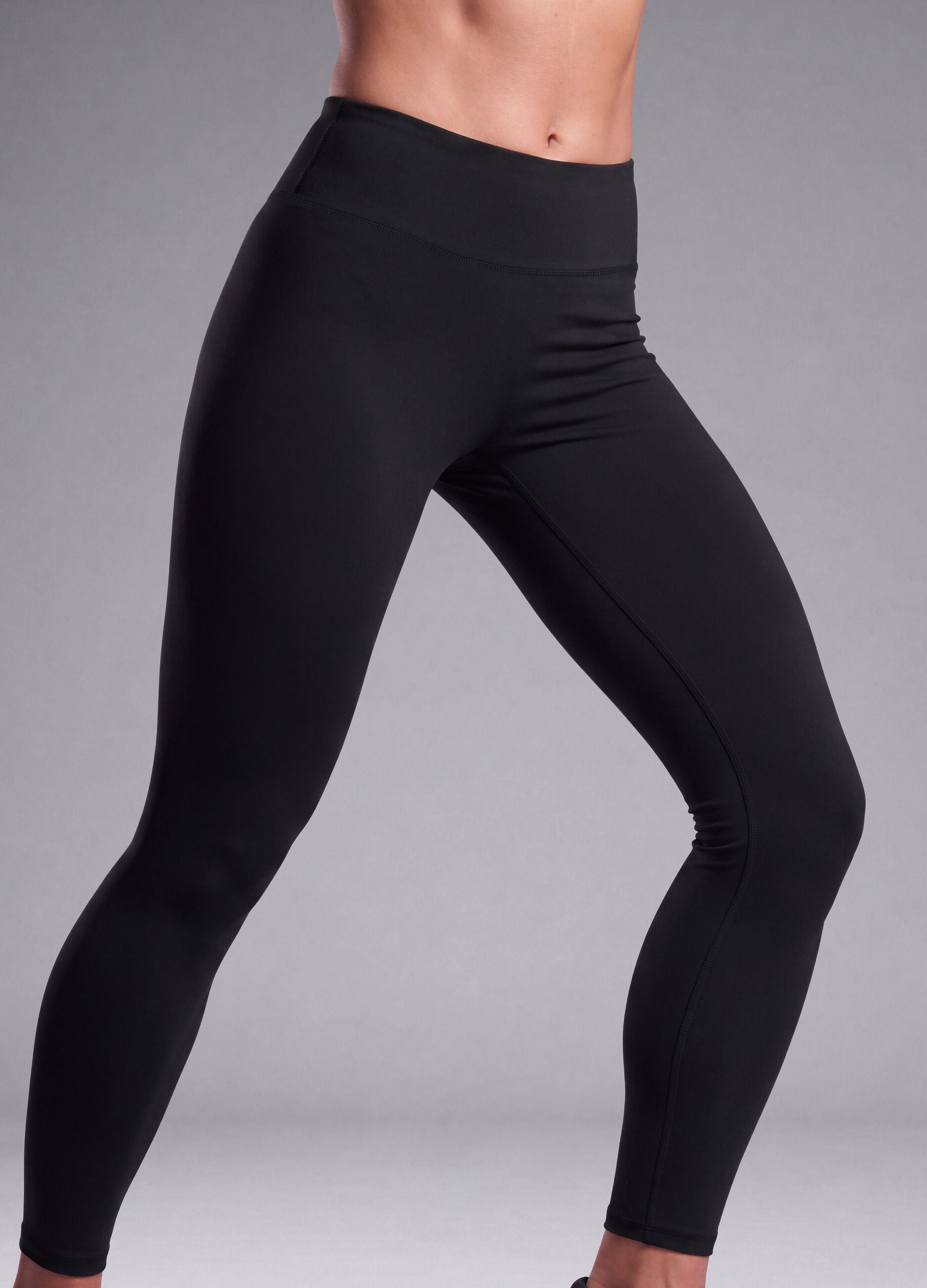Leggings neri in tessuto elasticizzato traspirante a vita alta ALTAVIA STUDIO