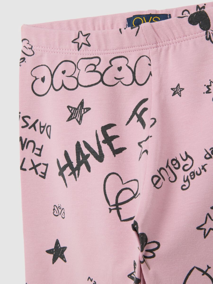 Girls' Pink Stretch Cotton Leggings_2