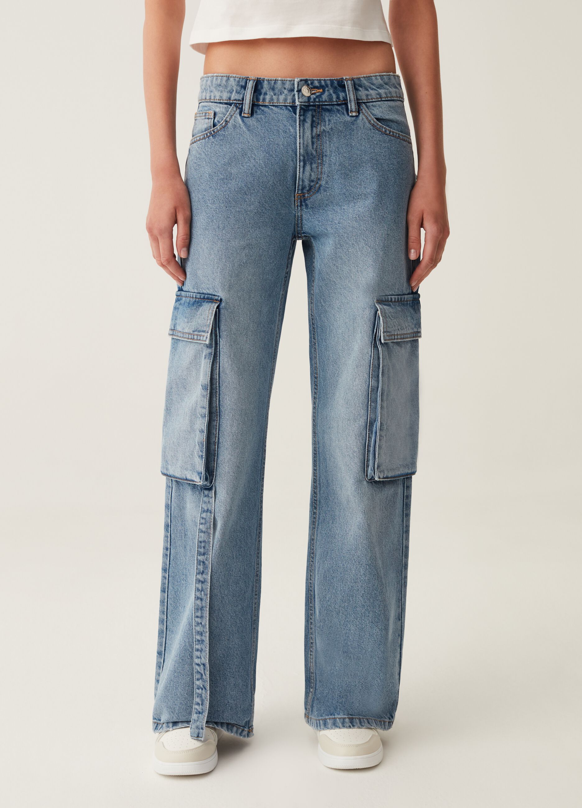 Jeans cargo wide leg_1