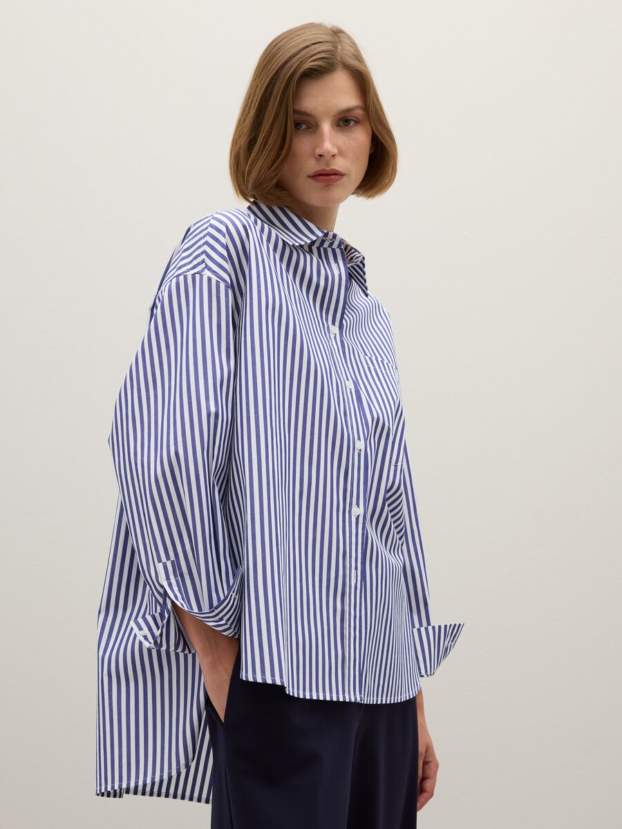Camicia in puro cotone multicolor oversize_1