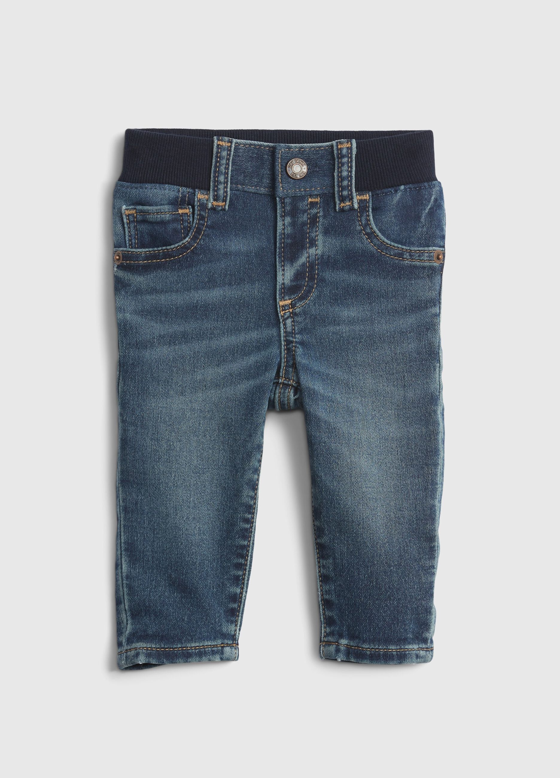 Jeans cinque tasche effetto delavato_0