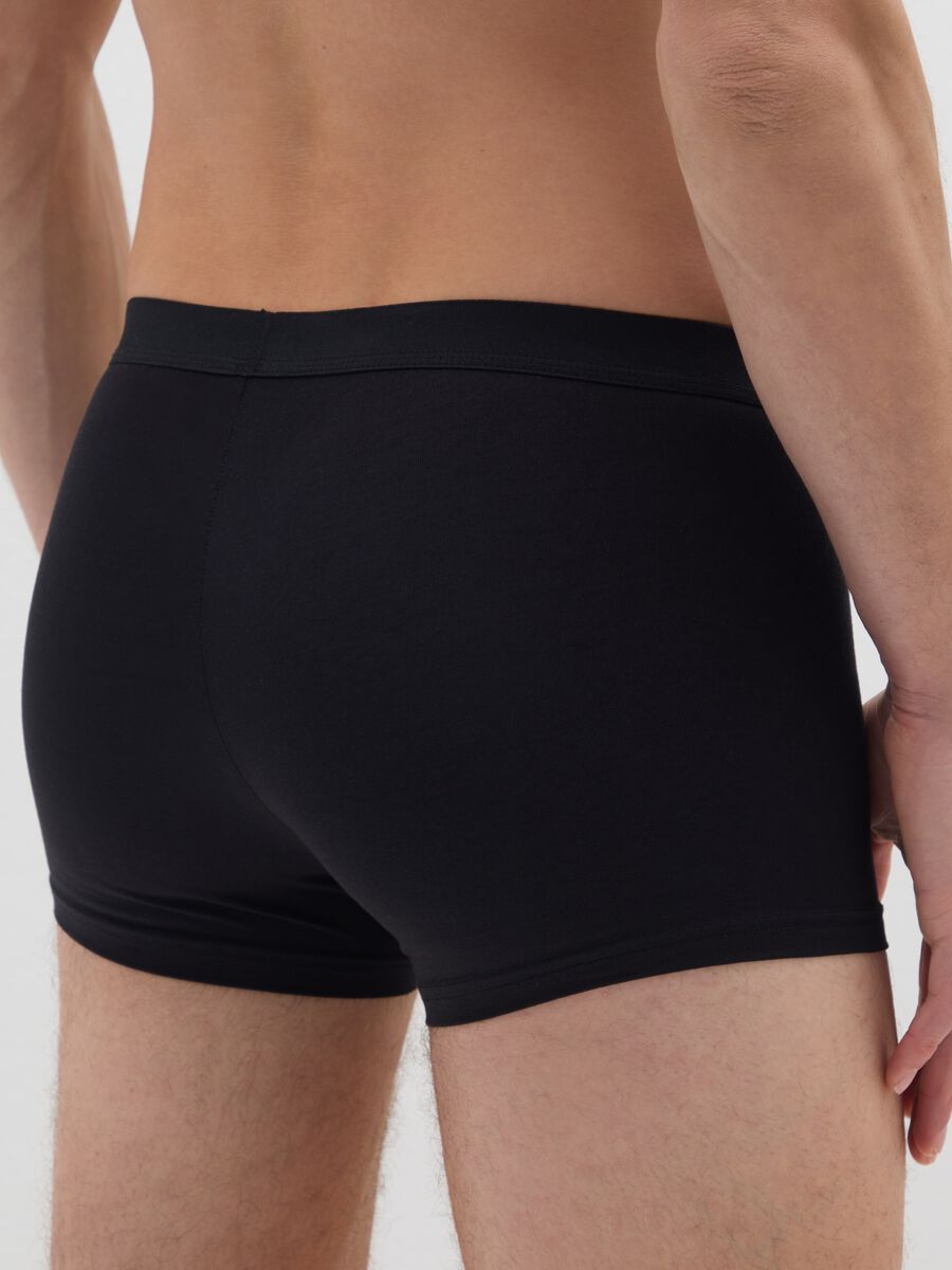 Tripack stretch cotton black boxer shorts regular fit_2