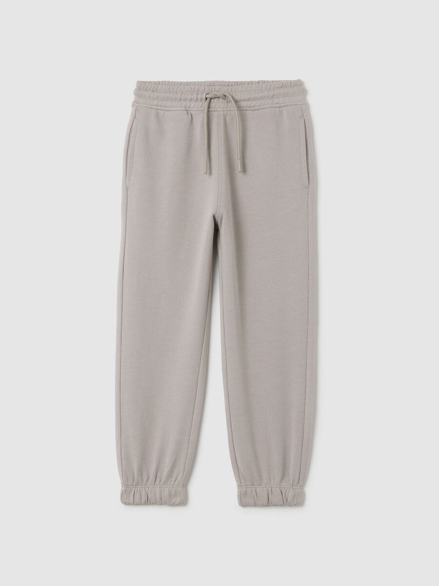 Children's grey cotton jogger trousers regular fit_0
