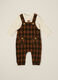Brown newborn set with dungarees and t-shirt_0