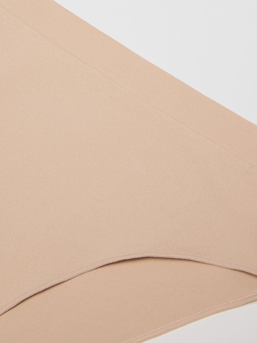 Slip a vita alta in tessuto elasticizzato beige_5