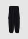 Girls' black pure cotton jogger trousers - regular fit_1