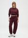 Burgundy cotton blend sweatshirt with regular fit_0