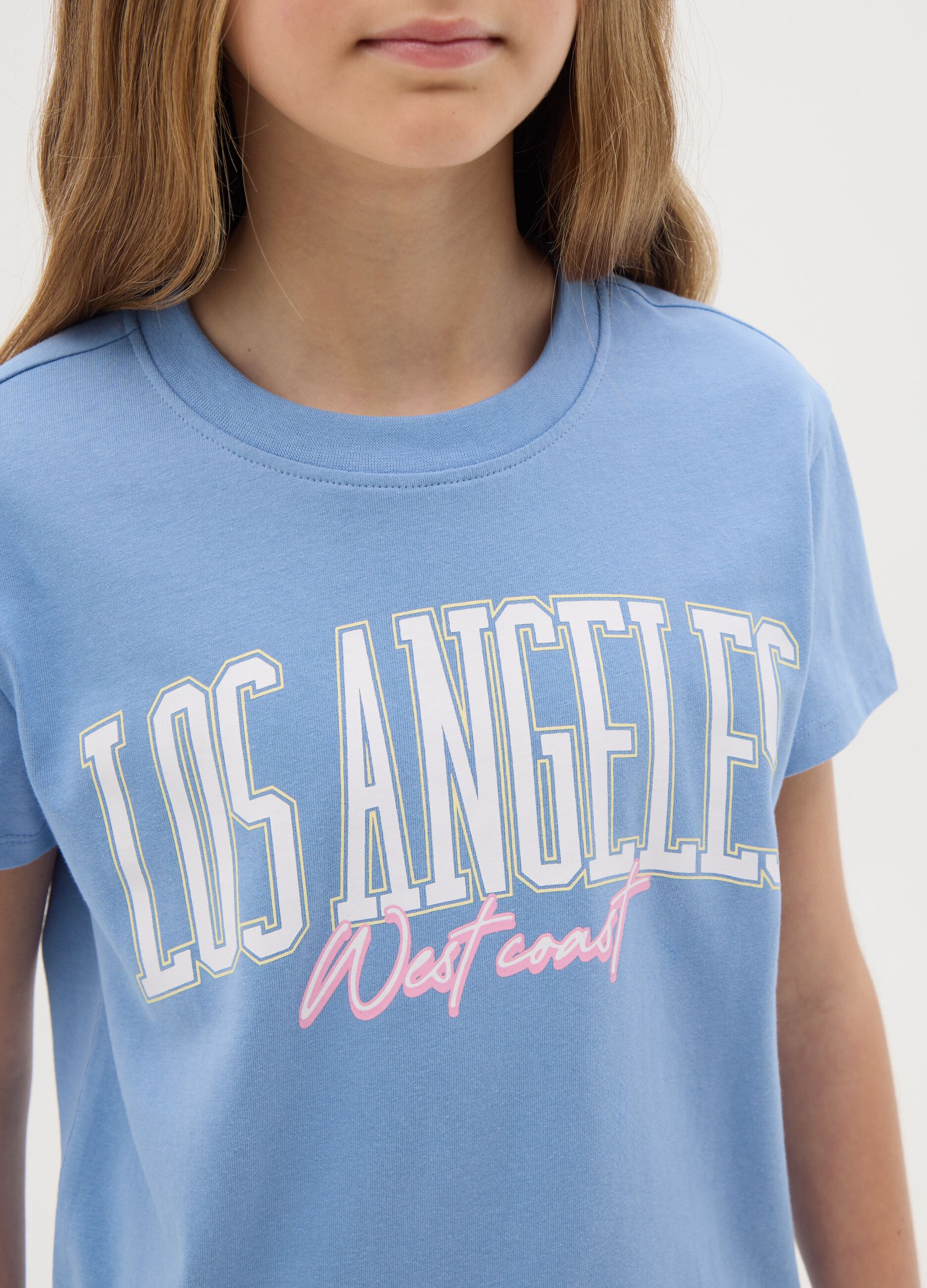 Black cotton T-shirt with lettering print