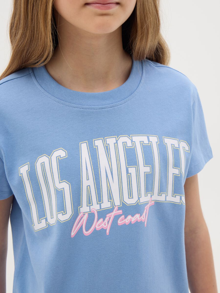 Black cotton T-shirt with lettering print_1
