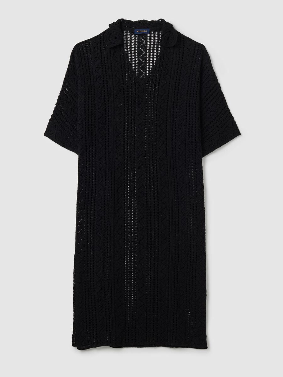 Women's Long Black Pure Cotton Dress_0