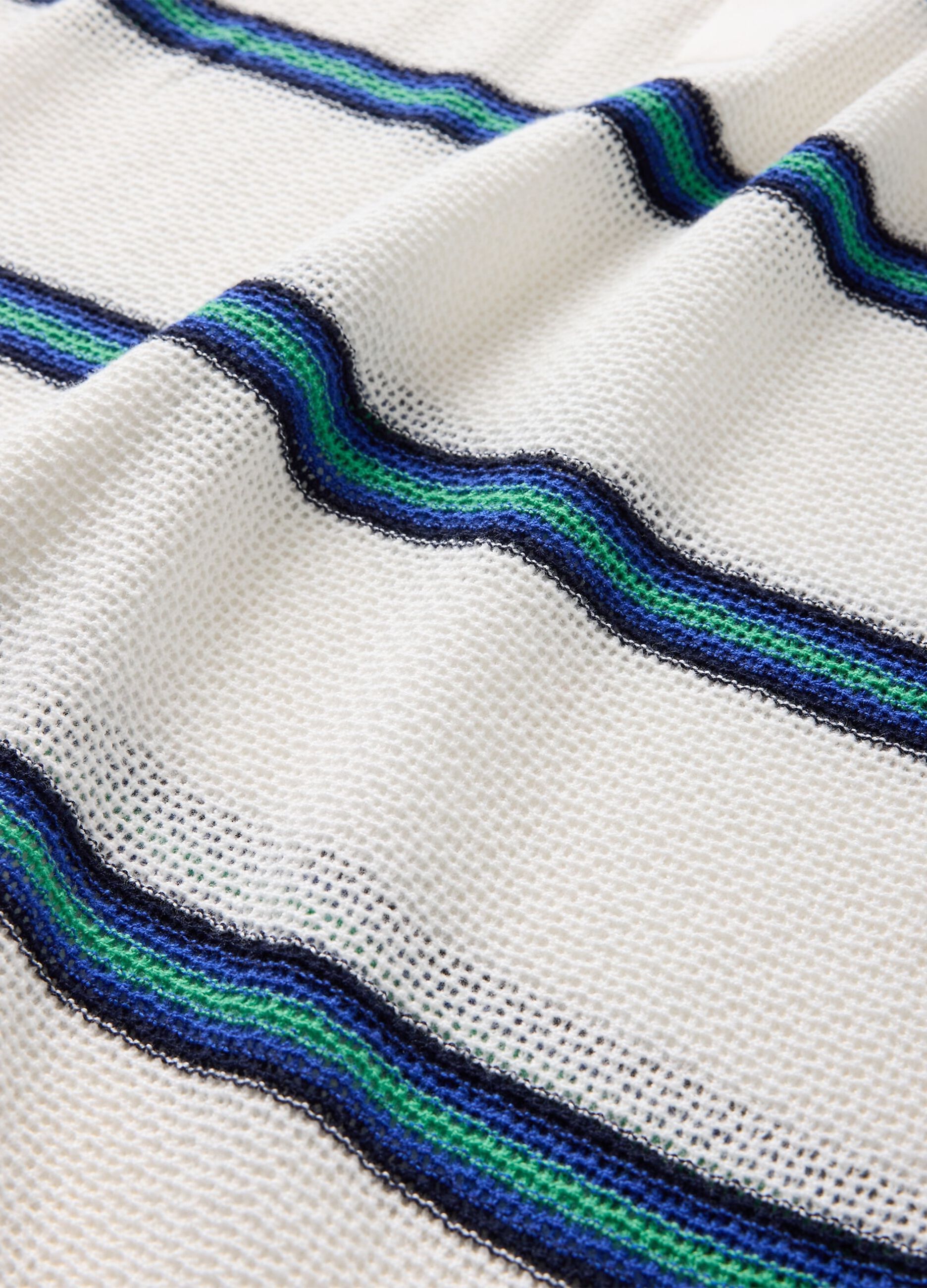 OVS White Striped Short Sleeve Polo