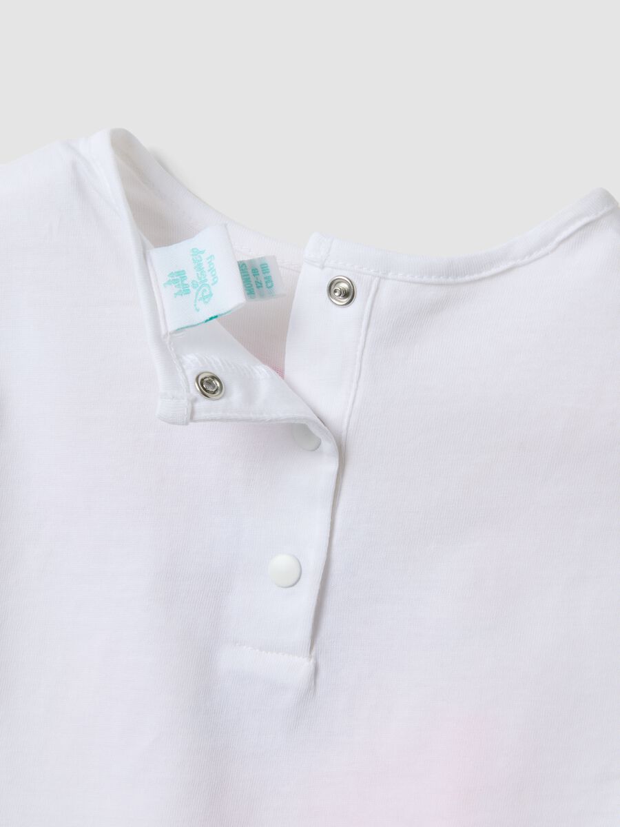 White and pink pure cotton set with T-shirt and leggings_3