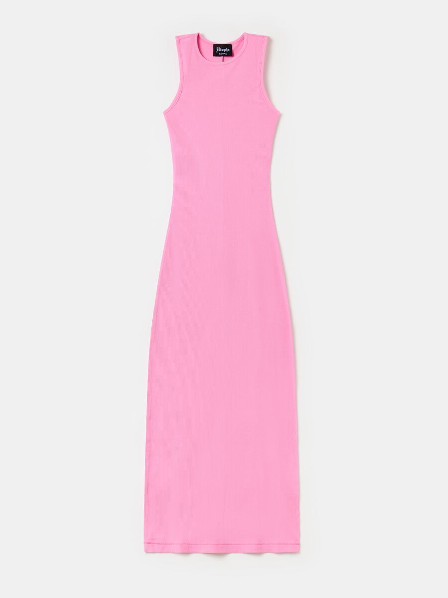 Long Ribbed Dress Pink_5