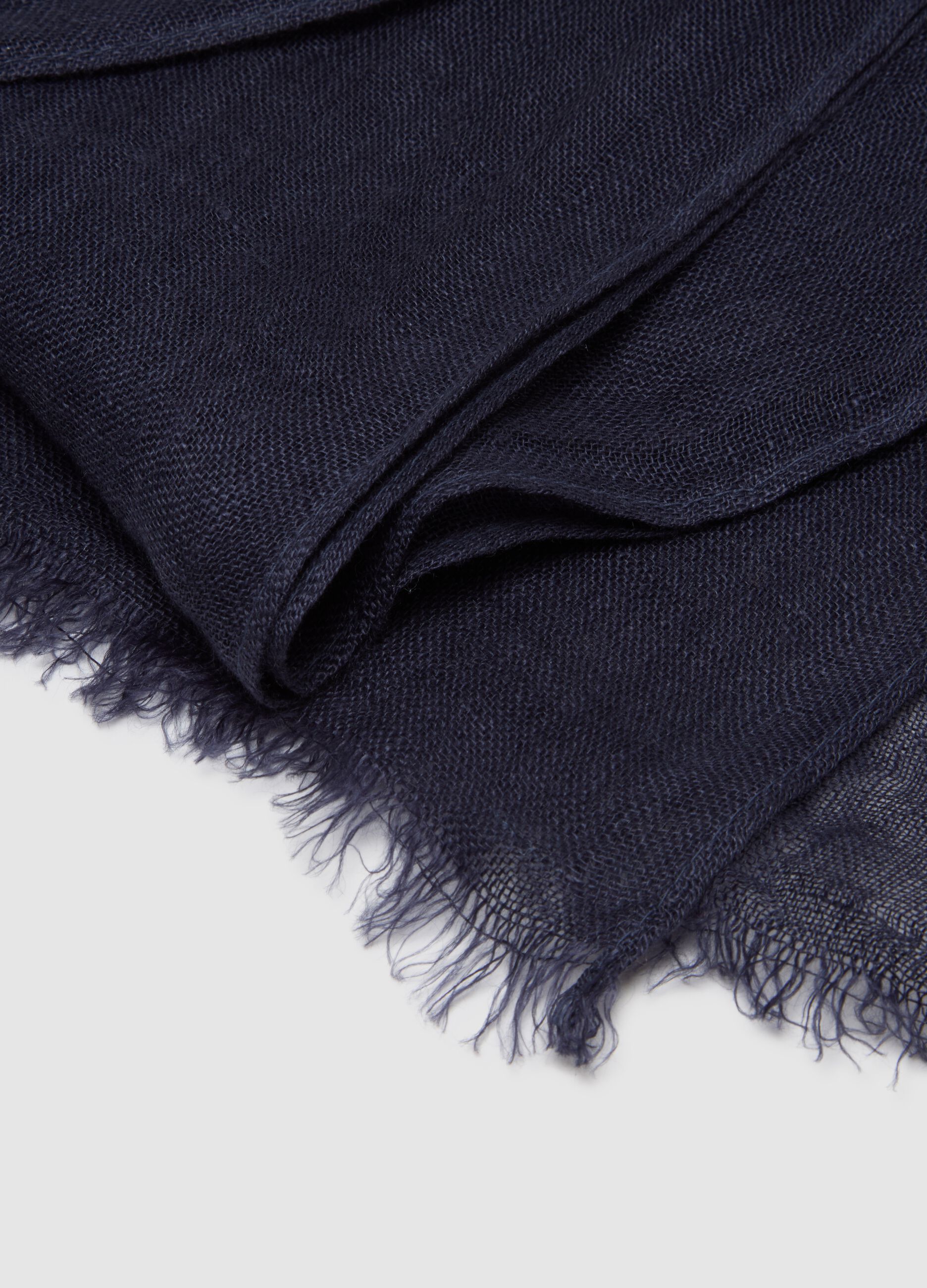 Pure Blue Linen Scarf