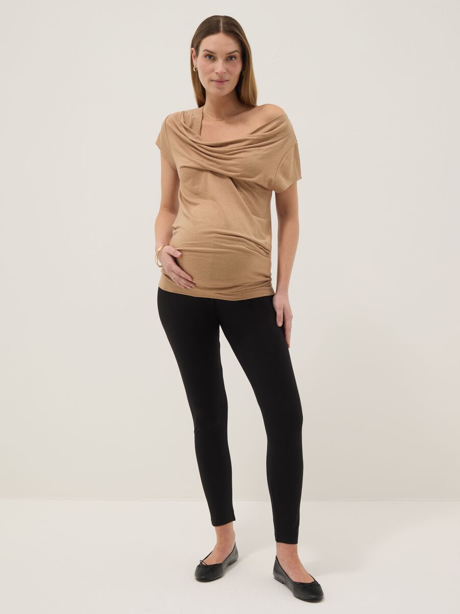 Leggings premaman neri skinny fit in viscosa elasticizzata_0