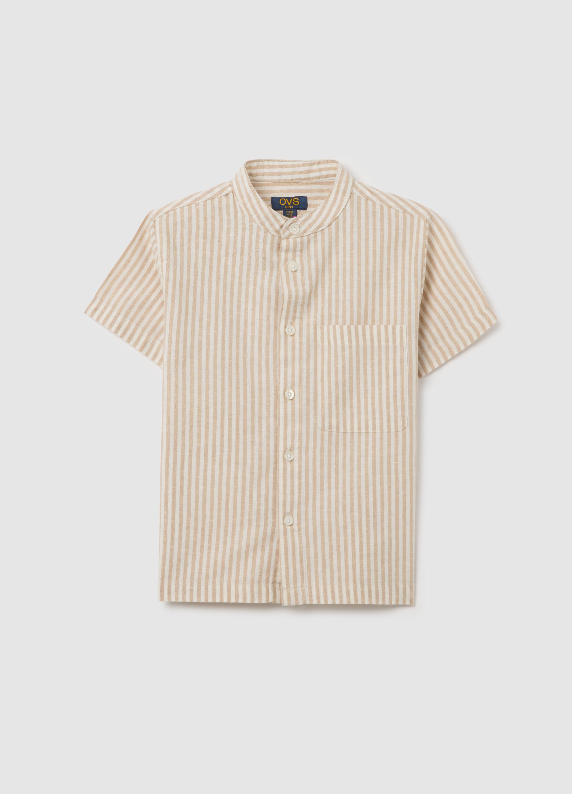 Multicoloured regular fit cotton blend child's shirt with chest pocket