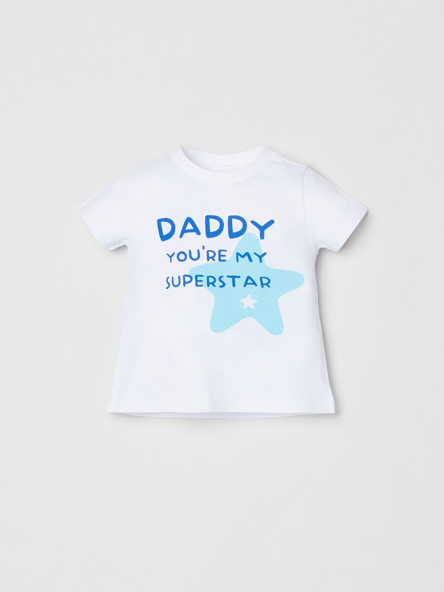T-shirt in cotone stampa Festa del Papà_0