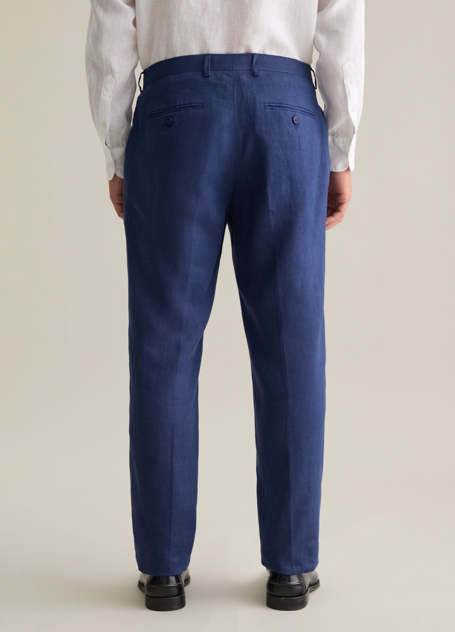 Pantaloni da uomo in lino blu slim fit