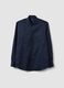 Blue pure cotton shirt with classic collar, regular fit, non-iron_4