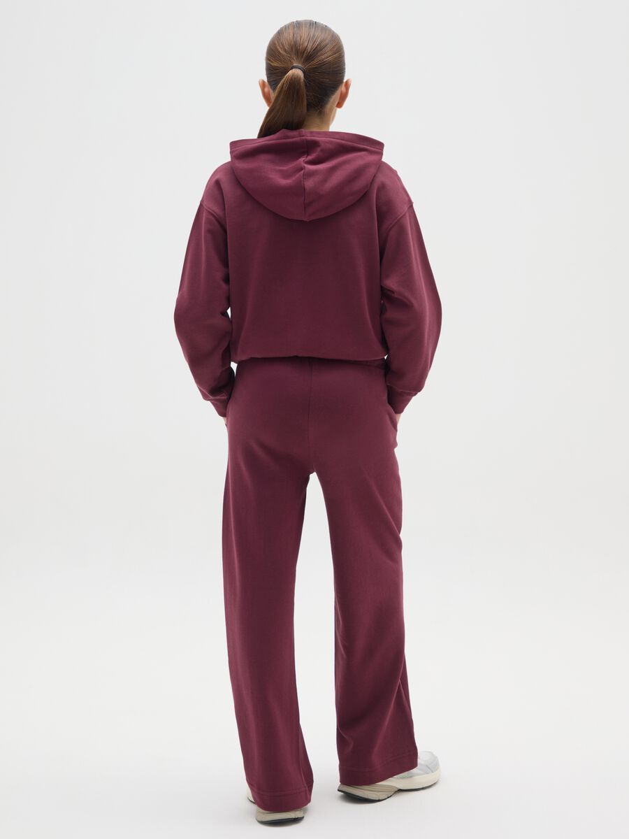 Girls' trousers in pure purple cotton regular fit_2