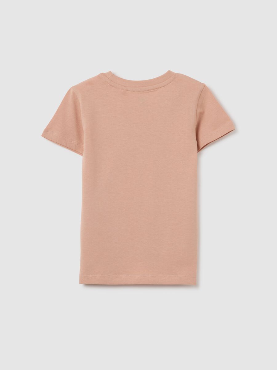 T-shirt da bambina in puro cotone rosa regular fit con stampa_1