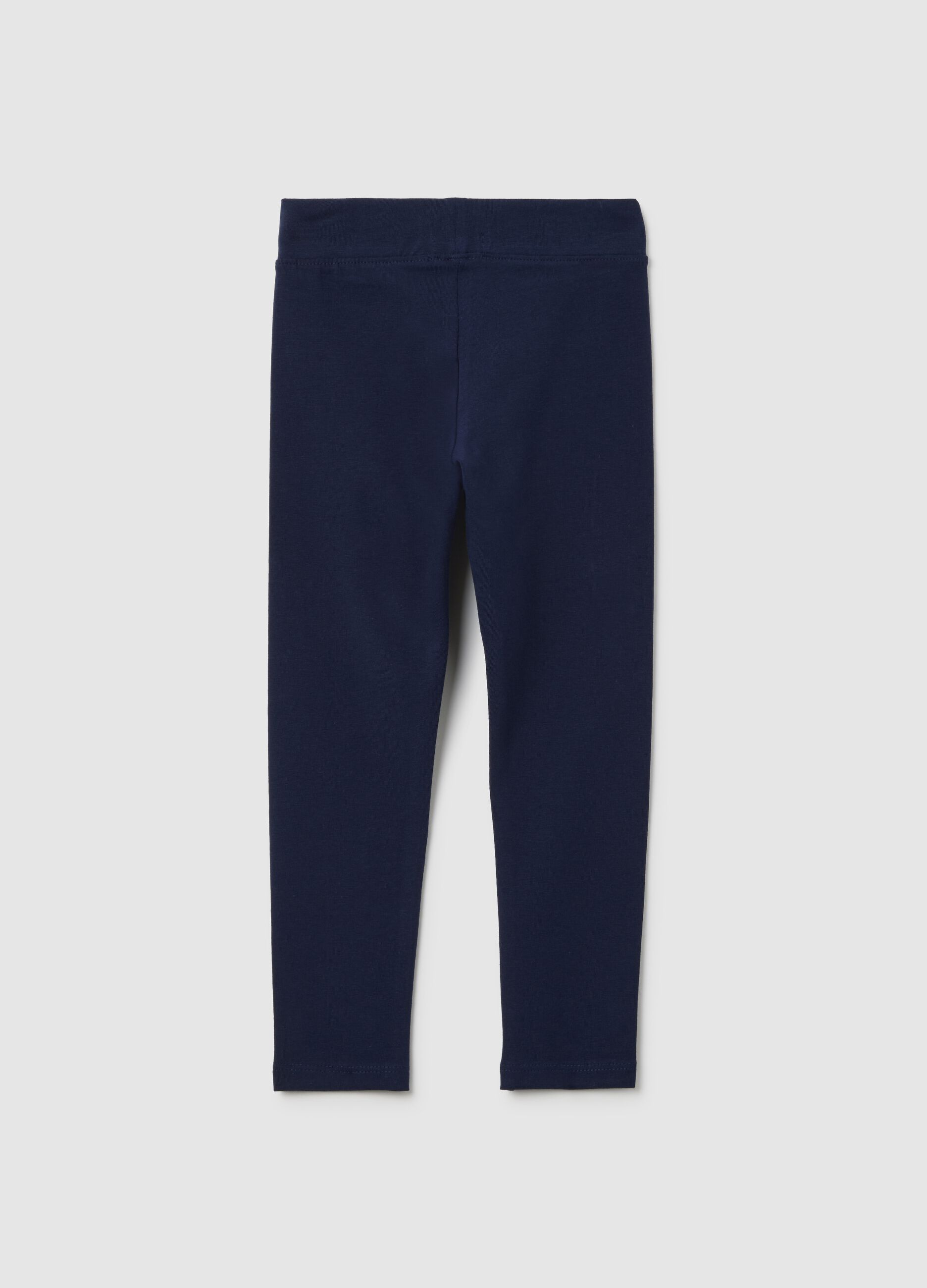 Girls' blue skinny stretch cotton leggings