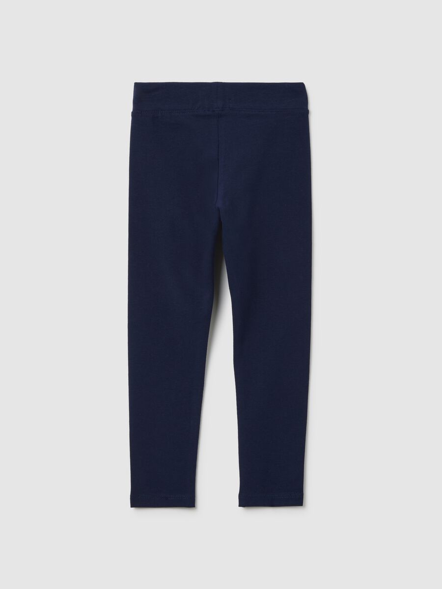 Girls' blue skinny stretch cotton leggings_1