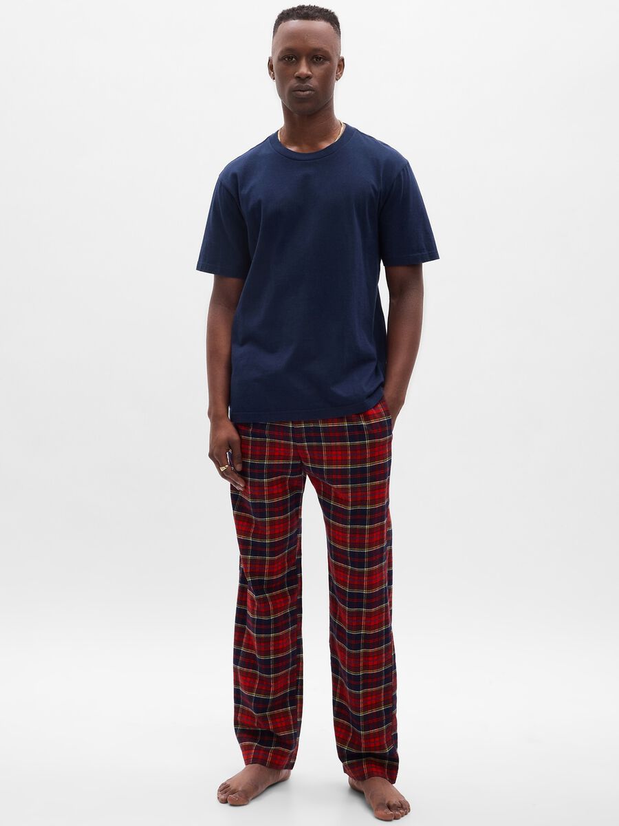 Pantalone pigiama in flanella tartan_0