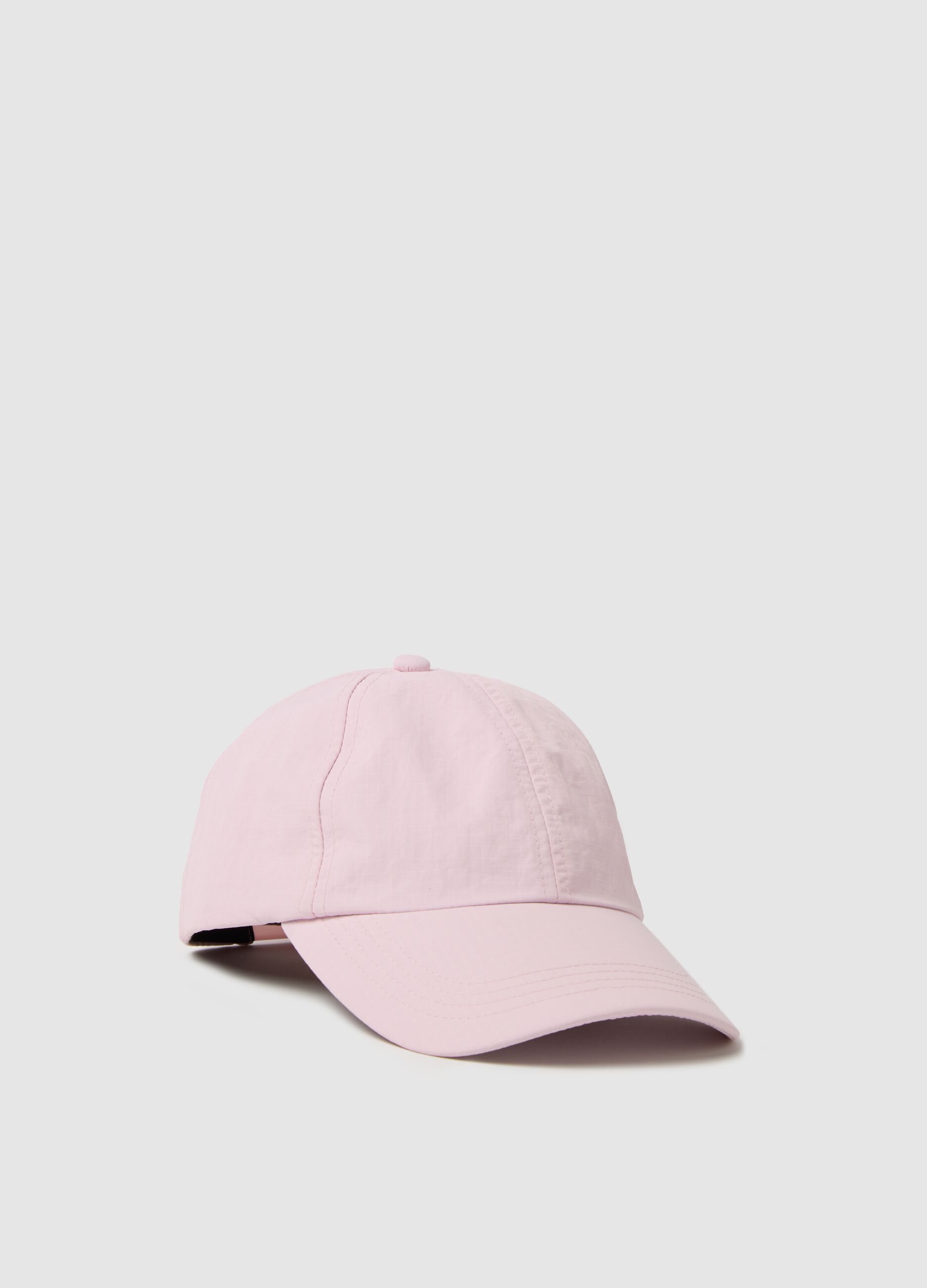 Essential pink baseball cap with ripstop weave