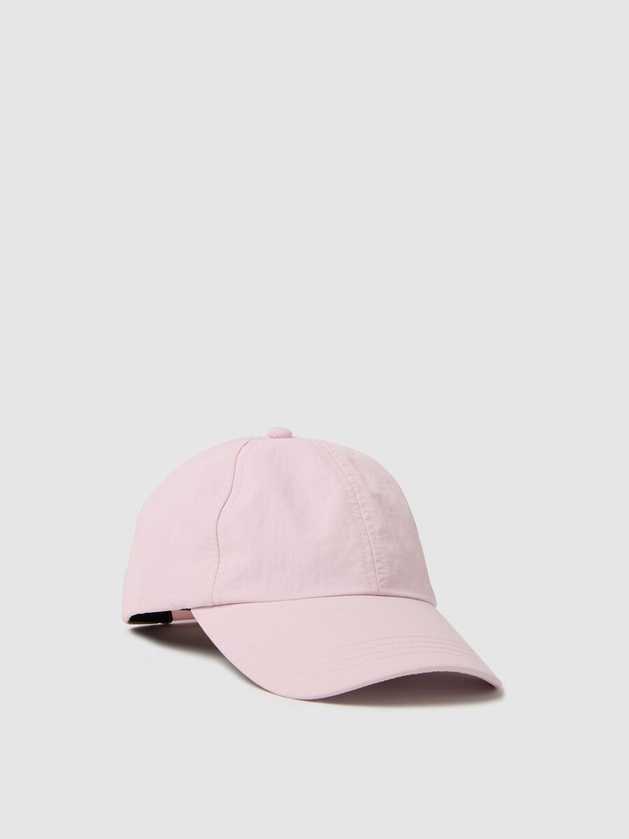 Essential pink baseball cap with ripstop weave_0