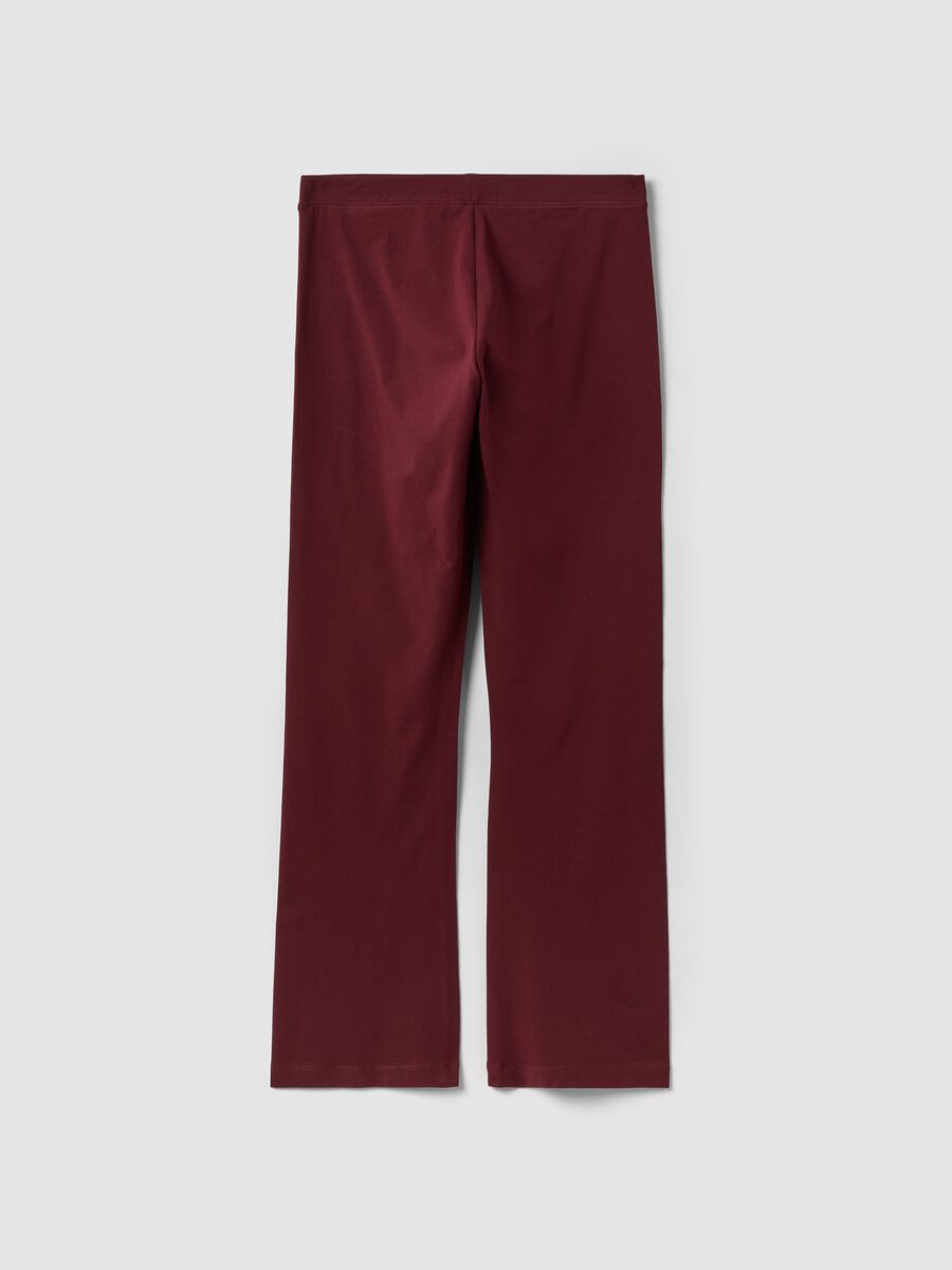 Leggings rossi flare in cotone elasticizzato_6