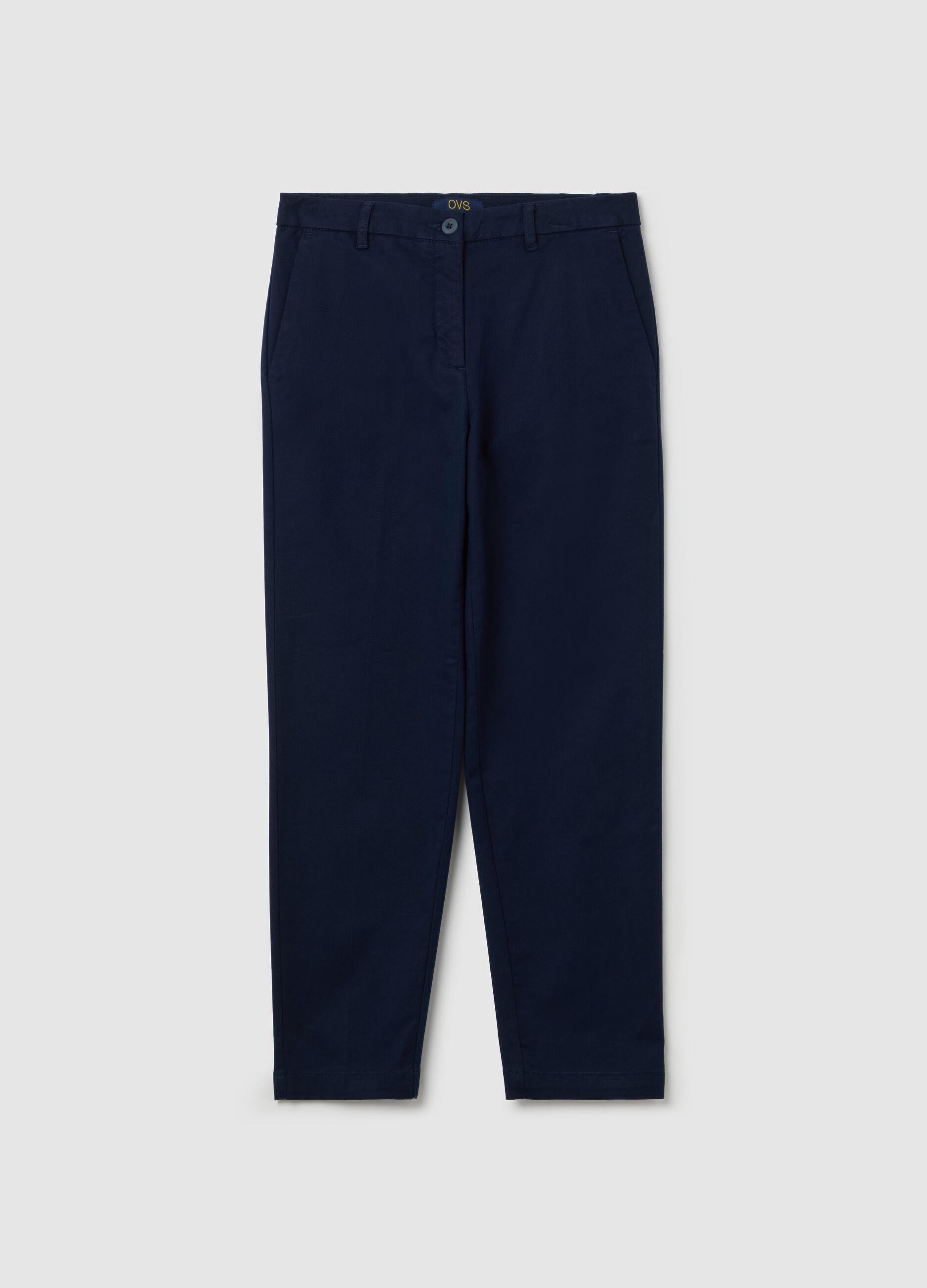 Curvy stretch cotton chino trousers