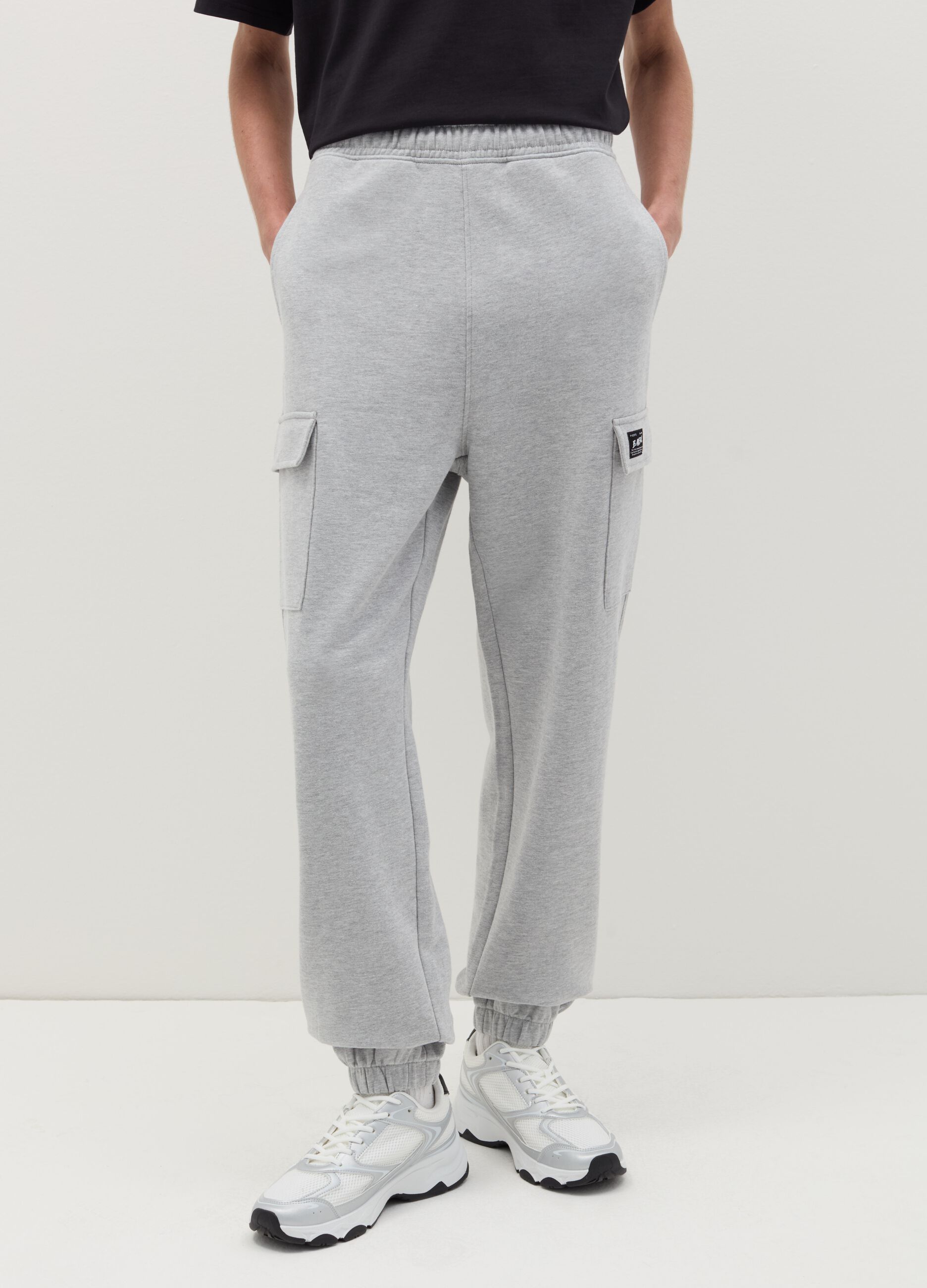 Cargo joggers with elasticated trims