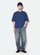 Blue crew-neck pure cotton boxy-fit T-shirt_1