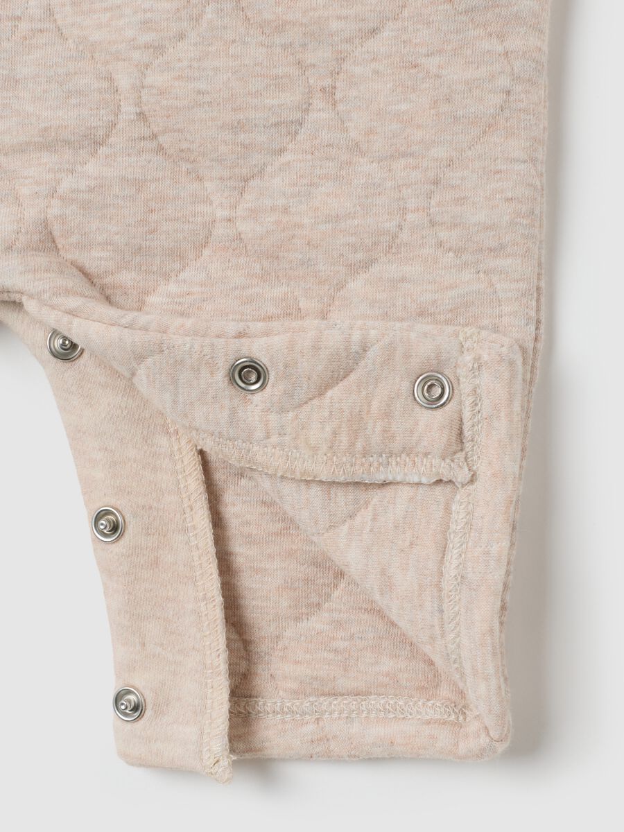 Tutina da neonato in misto cotone beige_2