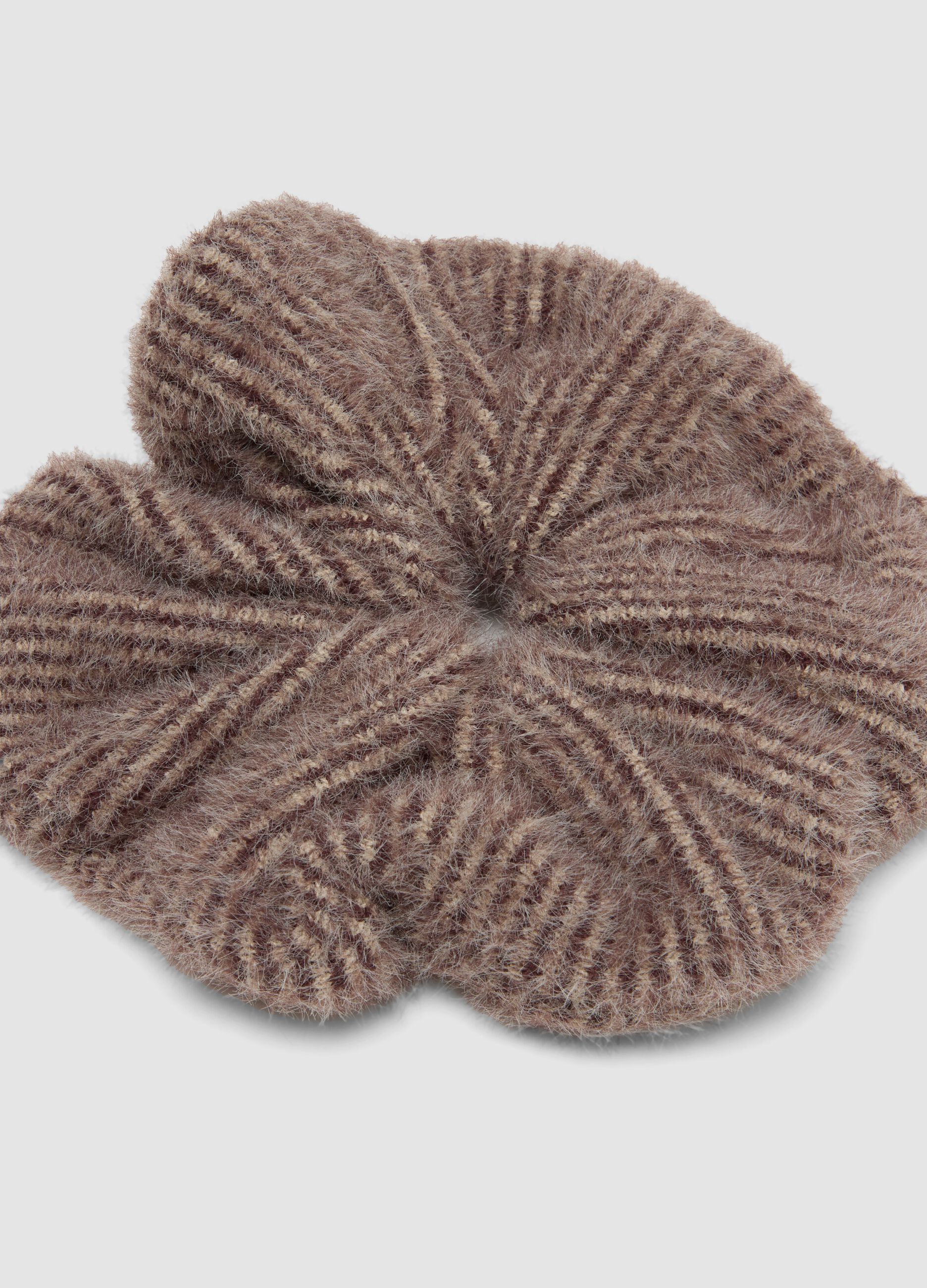 Brown Teddy-Effect Scrunchie