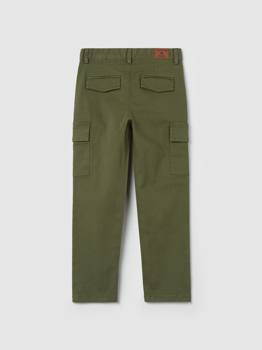 Stretch cotton cargo trousers_4