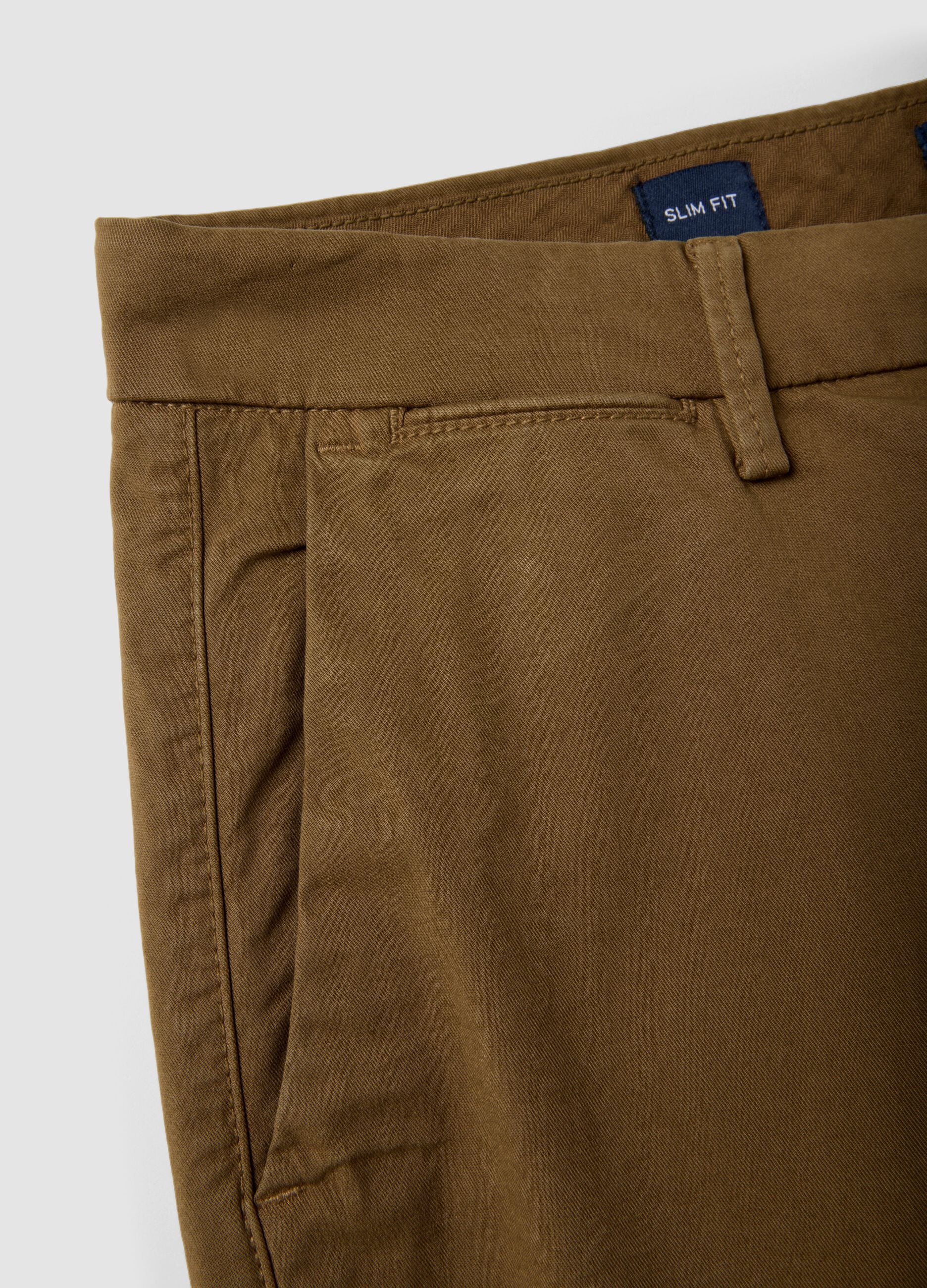 Brown slim-fit stretch-cotton chino trousers