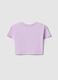 Girls' violet pure cotton boxy fit T-shirt with print_1