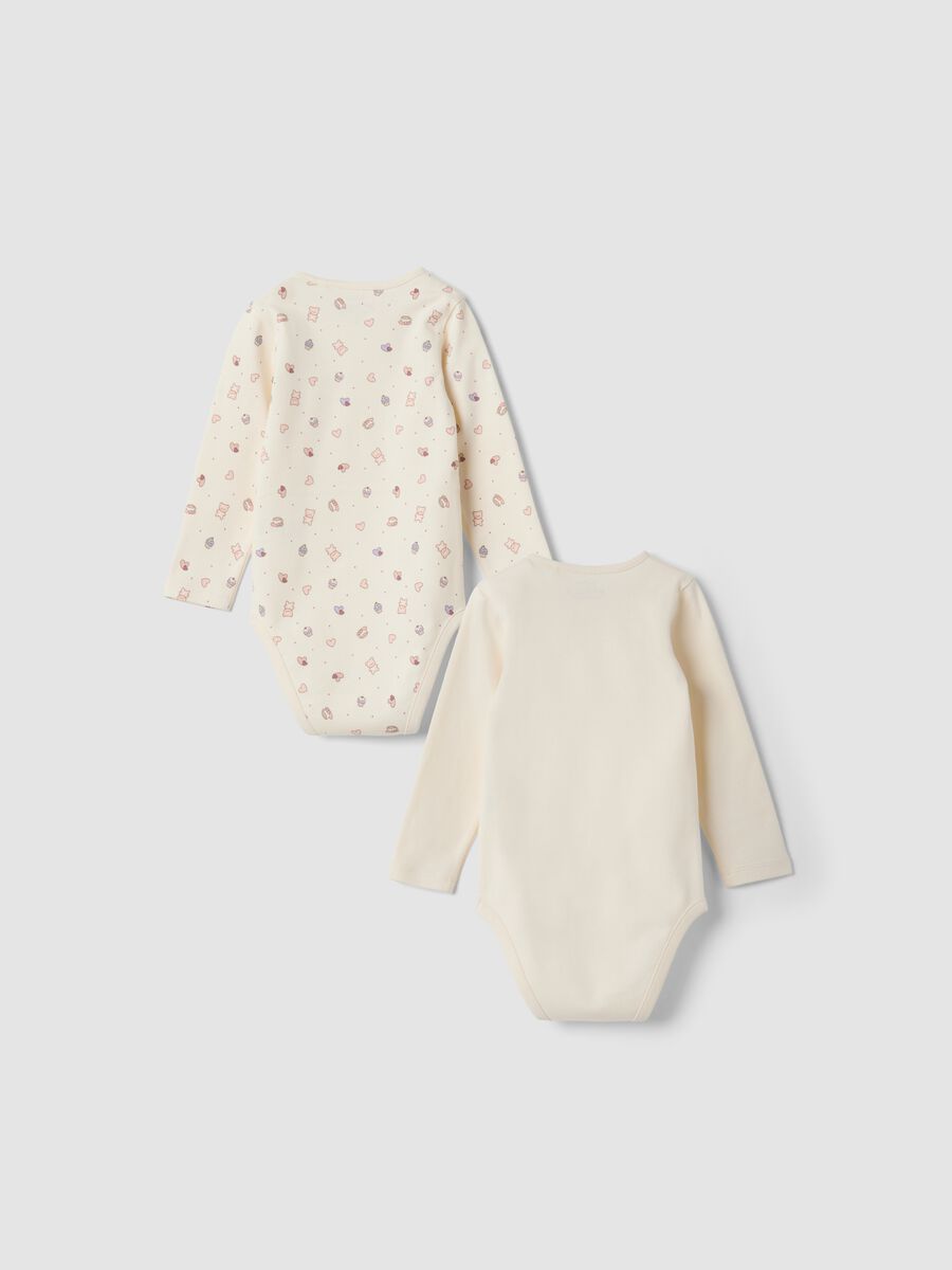 Bipack body beige in puro cotone organico con orsetto per neonata_1
