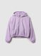 Purple padded regular fit jacket with hood for girls_3